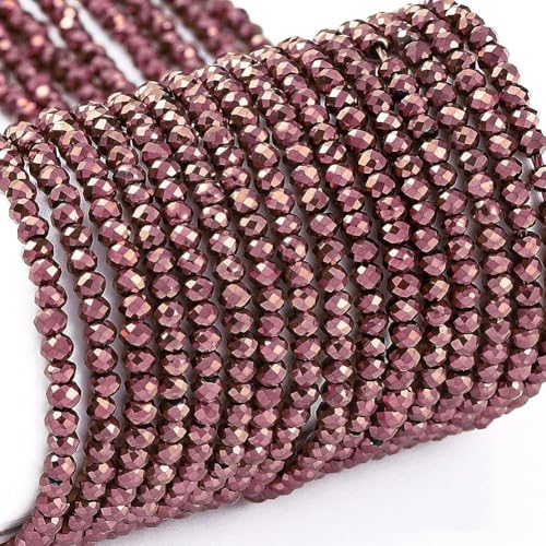 2200 Stück 2 mm galvanisierte Glas-Rondelle-Perlen, Kupfer, voll beschichtet, facettierte Perlen, lose Abstandshalter für Halsketten, Armbänder, Schmuck, Basteln 2200 Stück 2 mm galvanisierte Glas-Rondelle-Perlen, Kupfer, voll beschichtet, facettierte Perlen, lose Abstandshalter für Halsketten, Armbänder, Schmuck, Basteln von Bestewelry