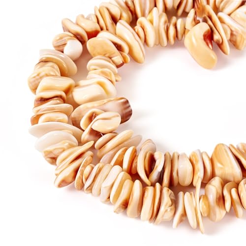 Bestewelry 1 Strang natürliche Muschelperlen, unregelmäßige Nugget-Muschelperlen, Sommer, Ozean, Muschel-Chips, Abstandshalter, Perlen für Schmuckherstellung, DIY, Armband, Halskette, Ohrringe, von Bestewelry
