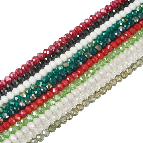 Bestewelry 10 Stränge, 4 x 3 mm, facettierte Kristallglasperlen, Rondelle, Glasperlen für Weihnachtsmotive, Armbänder, Halsketten, Ohrringe, Schmuckherstellung, Taschendekoration Bestewelry 10 Stränge, 4 x 3 mm, facettierte Kristallglasperlen, Rondelle, Glasperlen für Weihnachtsmotive, Armbänder, Halsketten, Ohrringe, Schmuckherstellung, Taschendekoration von Bestewelry