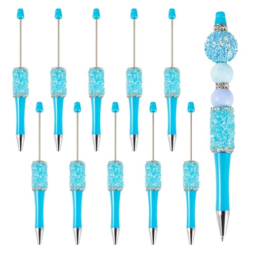 Bestewelry 10 Stück Kunststoff-Kugelschreiber, Perlenstift, Tintenroller, schwarze Tinte für Stifte, Dekoration, Büro, Schulbedarf, Dunkelblau Bestewelry 10 Stück Kunststoff-Kugelschreiber, Perlenstift, Tintenroller, schwarze Tinte für Stifte, Dekoration, Büro, Schulbedarf, Dunkelblau von Bestewelry