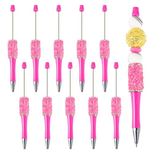 Bestewelry 10 Stück Kunststoff-Kugelschreiber, Perlenstift, Tintenroller, schwarze Tinte für Stifte, Dekoration, Büro, Schulbedarf, Fuchsia Bestewelry 10 Stück Kunststoff-Kugelschreiber, Perlenstift, Tintenroller, schwarze Tinte für Stifte, Dekoration, Büro, Schulbedarf, Fuchsia von Bestewelry