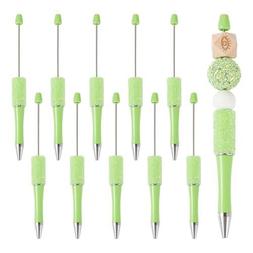 Bestewelry 10 Stück Strass-Perlenstifte ABS-Kunststoff-Kugelschreiber mit schwarzer Tinte, handgefertigte Perlenstifte für DIY, personalisierte Stifte mit Schmuckperlen, Hellgrün Bestewelry 10 Stück Strass-Perlenstifte ABS-Kunststoff-Kugelschreiber mit schwarzer Tinte, handgefertigte Perlenstifte für DIY, personalisierte Stifte mit Schmuckperlen, Hellgrün von Bestewelry