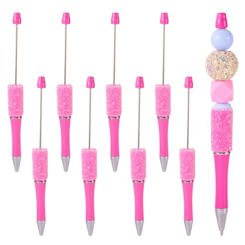 Bestewelry 10 Stück Strass-Perlenstifte aus ABS-Kunststoff, Kugelschreiber, Eisen, Perlenstifte für DIY, personalisierte Stifte mit Schmuckperlen, Dunkelrosa Bestewelry 10 Stück Strass-Perlenstifte aus ABS-Kunststoff, Kugelschreiber, Eisen, Perlenstifte für DIY, personalisierte Stifte mit Schmuckperlen, Dunkelrosa von Bestewelry