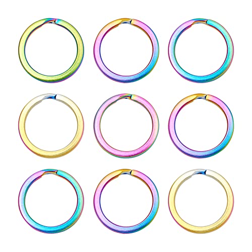 Bestewelry 10 Stück runde Schlüsselringe aus Edelstahl, 20 mm, Regenbogenfarben, flache Ring-Clips, Schlüsselanhänger, Verbindungsringe für Auto, Zuhause, Schlüssel, Kunsthandwerk Bestewelry 10 Stück runde Schlüsselringe aus Edelstahl, 20 mm, Regenbogenfarben, flache Ring-Clips, Schlüsselanhänger, Verbindungsringe für Auto, Zuhause, Schlüssel, Kunsthandwerk von Bestewelry