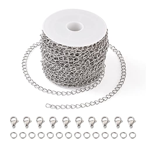 Bestewelry 10 m 304 Edelstahl gedrehte Panzerketten Halskette Ketten mit 10 Stück Karabinerverschlüsse 30 Stück Biegeringe für DIY Halskette Schmuckherstellung Bestewelry 10 m 304 Edelstahl gedrehte Panzerketten Halskette Ketten mit 10 Stück Karabinerverschlüsse 30 Stück Biegeringe für DIY Halskette Schmuckherstellung von Bestewelry