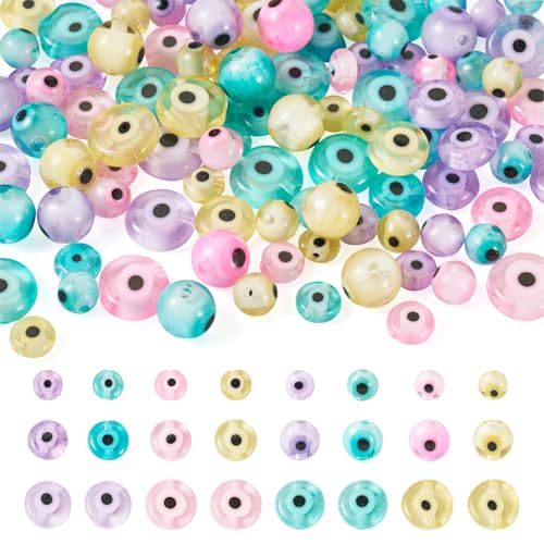 Bestewelry 100 Stück flache runde Böser Blick-Perlen, Glasperlen, lose Perlen für Bastelarbeiten, Armbänder, Halsketten, Ohrringe, Schmuckherstellung Bestewelry 100 Stück flache runde Böser Blick-Perlen, Glasperlen, lose Perlen für Bastelarbeiten, Armbänder, Halsketten, Ohrringe, Schmuckherstellung von Bestewelry