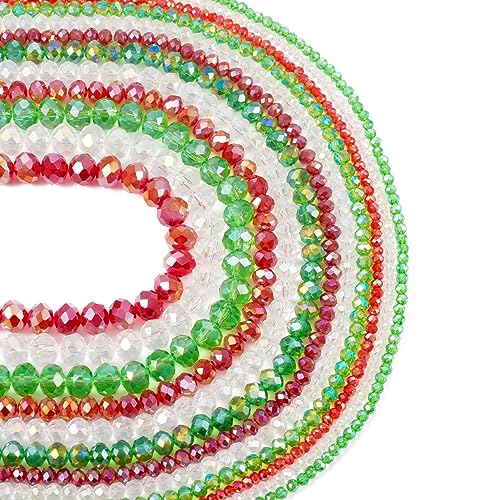 Bestewelry 12 Stränge, facettierte Rondelle-Glasperlen, AB-farbbeschichtet, Kristallglas, Abakus-Abstandshalter für Weihnachtsarmband, Schmuckherstellung Bestewelry 12 Stränge, facettierte Rondelle-Glasperlen, AB-farbbeschichtet, Kristallglas, Abakus-Abstandshalter für Weihnachtsarmband, Schmuckherstellung von Bestewelry