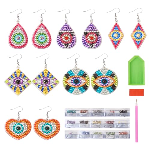 Bestewelry 12pcs Evil Eye Diamond Painting Earring Making Kits Diamond Art Painting Dangle Drop Earrings for DIY Crafts Jewellery Making Bestewelry 12pcs Evil Eye Diamond Painting Earring Making Kits Diamond Art Painting Dangle Drop Earrings for DIY Crafts Jewellery Making von Bestewelry