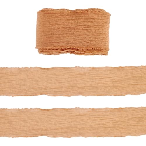 Bestewelry 15 m langes Polyesterband mit rohem Rand, ausgefranstes Polyesterband, 36–40 mm, Seiden-Chiffon-Garn, handzerrissen, gerollte Bänder für Geschenkverpackungen, Kleidungszubehör, Burlywood Bestewelry 15 m langes Polyesterband mit rohem Rand, ausgefranstes Polyesterband, 36–40 mm, Seiden-Chiffon-Garn, handzerrissen, gerollte Bänder für Geschenkverpackungen, Kleidungszubehör, Burlywood von Bestewelry