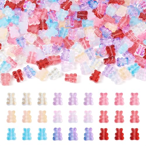 Bestewelry 180 Stück Bär-Glasperlen, Gummibärchen, Kristallperlen, niedliche Bären-Charm-Perlen für Frauen, Armbänder, Halsketten, Ohrringe, Schmuckherstellung, Heimdekoration Bestewelry 180 Stück Bär-Glasperlen, Gummibärchen, Kristallperlen, niedliche Bären-Charm-Perlen für Frauen, Armbänder, Halsketten, Ohrringe, Schmuckherstellung, Heimdekoration von Bestewelry