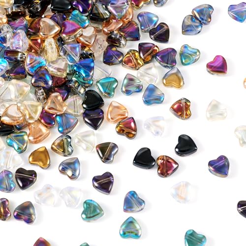 Bestewelry 180 Stück Herz-Glasperlen, 8 x 8 x 4 mm, Herz-Kristallperlen, flach, süße Herzperlen für Valentinstag, DIY, Armband, Halskette, Schlüsselanhänger, Schmuckherstellung Bestewelry 180 Stück Herz-Glasperlen, 8 x 8 x 4 mm, Herz-Kristallperlen, flach, süße Herzperlen für Valentinstag, DIY, Armband, Halskette, Schlüsselanhänger, Schmuckherstellung von Bestewelry
