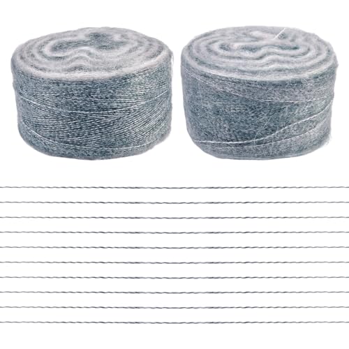 Bestewelry 2 Rollen Farbverlauf, bunt, zum Färben, ausgefallene Garne, 1 mm, Segment, gefärbtes Strickgarn, Mohairgarn für Decken, Kissen, Handwerk, Häkelgarne, Grau Bestewelry 2 Rollen Farbverlauf, bunt, zum Färben, ausgefallene Garne, 1 mm, Segment, gefärbtes Strickgarn, Mohairgarn für Decken, Kissen, Handwerk, Häkelgarne, Grau von Bestewelry