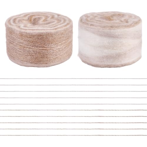 Bestewelry 2 Rollen Farbverlauf, bunt, zum Färben, ausgefallene Garne, 1 mm, Segment, gefärbtes Strickgarn, Mohairgarn für Decken, Kissen, Handwerk, Häkelgarne, Hellbraun Bestewelry 2 Rollen Farbverlauf, bunt, zum Färben, ausgefallene Garne, 1 mm, Segment, gefärbtes Strickgarn, Mohairgarn für Decken, Kissen, Handwerk, Häkelgarne, Hellbraun von Bestewelry
