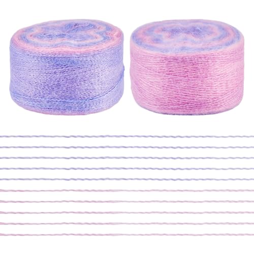Bestewelry 2 Rollen Farbverlauf, bunt, zum Färben, ausgefallene Garne, 1 mm, Segment, gefärbtes Strickgarn, Mohairgarn für Decken, Kissen, Handwerk, Häkelgarne, Pflaume Bestewelry 2 Rollen Farbverlauf, bunt, zum Färben, ausgefallene Garne, 1 mm, Segment, gefärbtes Strickgarn, Mohairgarn für Decken, Kissen, Handwerk, Häkelgarne, Pflaume von Bestewelry