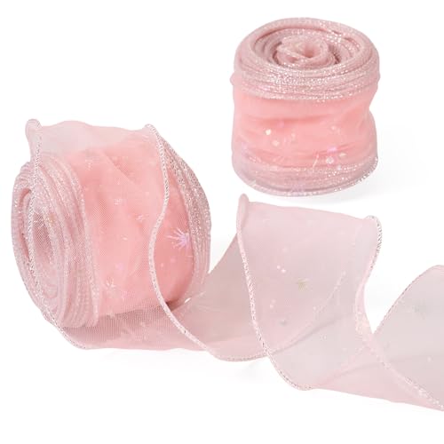 Bestewelry 20 Meter Polyester-Deko-Mesh-Bänder, Sternmuster, 55 mm, Tüllbänder, ausgefallene Tüllrolle, Stoff für Rockherstellung, Geschenkdekoration, Perlrosa Bestewelry 20 Meter Polyester-Deko-Mesh-Bänder, Sternmuster, 55 mm, Tüllbänder, ausgefallene Tüllrolle, Stoff für Rockherstellung, Geschenkdekoration, Perlrosa von Bestewelry