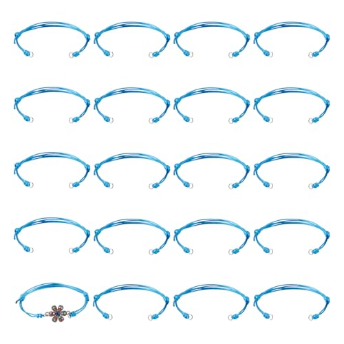 Bestewelry 20 Stück 23,5 cm verstellbare, gewachste Polyester-Armbandschnur, unlackiertes Armband, Seil, Wellenfaden mit Biegeringe für Handgelenk, Knöchel, Schmuckherstellung, Blaugrün Bestewelry 20 Stück 23,5 cm verstellbare, gewachste Polyester-Armbandschnur, unlackiertes Armband, Seil, Wellenfaden mit Biegeringe für Handgelenk, Knöchel, Schmuckherstellung, Blaugrün von Bestewelry