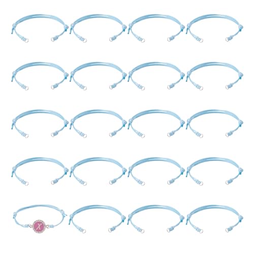 Bestewelry 20 Stück 23,5 cm verstellbare, gewachste Polyester-Armbandschnur, unlackiertes Armband, Seil, Wellenfaden mit Biegeringe für Handgelenk, Knöchel, Schmuckherstellung, Cyan Bestewelry 20 Stück 23,5 cm verstellbare, gewachste Polyester-Armbandschnur, unlackiertes Armband, Seil, Wellenfaden mit Biegeringe für Handgelenk, Knöchel, Schmuckherstellung, Cyan von Bestewelry