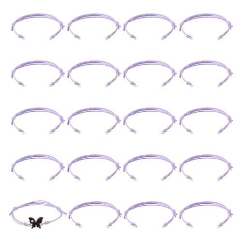 Bestewelry 20 Stück 23,5 cm verstellbare, gewachste Polyester-Armbandschnur, unlackiertes Armband, Seil, Wellenfaden mit Biegeringe für Handgelenk, Knöchel, Schmuckherstellung, Flieder Bestewelry 20 Stück 23,5 cm verstellbare, gewachste Polyester-Armbandschnur, unlackiertes Armband, Seil, Wellenfaden mit Biegeringe für Handgelenk, Knöchel, Schmuckherstellung, Flieder von Bestewelry