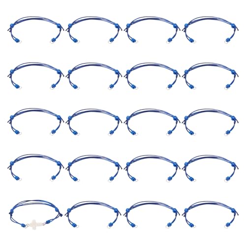 Bestewelry 20 Stück 23,5 cm verstellbare, gewachste Polyester-Armbandschnur, unlackiertes Armband, Seil, Wellenfaden mit Biegeringe für Handgelenk, Knöchel, Schmuckherstellung, Mitternachtsblau Bestewelry 20 Stück 23,5 cm verstellbare, gewachste Polyester-Armbandschnur, unlackiertes Armband, Seil, Wellenfaden mit Biegeringe für Handgelenk, Knöchel, Schmuckherstellung, Mitternachtsblau von Bestewelry
