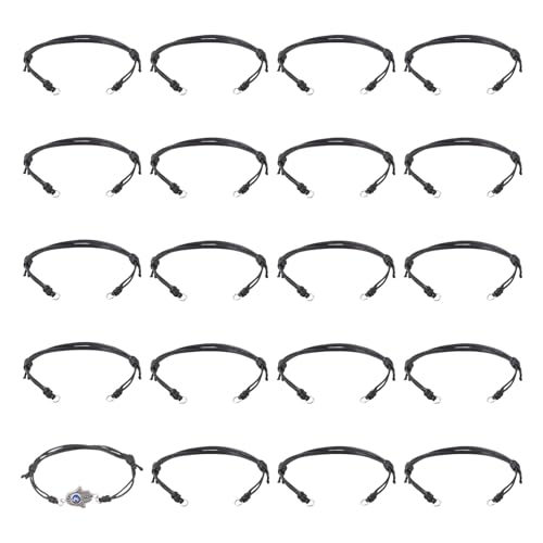 Bestewelry 20 Stück 23,5 cm verstellbare, gewachste Polyester-Armbandschnur, unlackiertes Armband, Seil, Wellenfaden mit Biegeringe für Handgelenk, Knöchel, Schmuckherstellung, Schwarz Bestewelry 20 Stück 23,5 cm verstellbare, gewachste Polyester-Armbandschnur, unlackiertes Armband, Seil, Wellenfaden mit Biegeringe für Handgelenk, Knöchel, Schmuckherstellung, Schwarz von Bestewelry