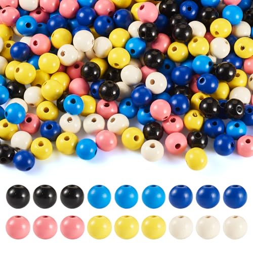 Bestewelry 240pcs Große Loch Holzperlen 16mm Natürliche Holzperlen Runde Kugel Lose Spacer Bead für DIY Armband Halskette Schlüsselanhänger Schmuckherstellung von Bestewelry