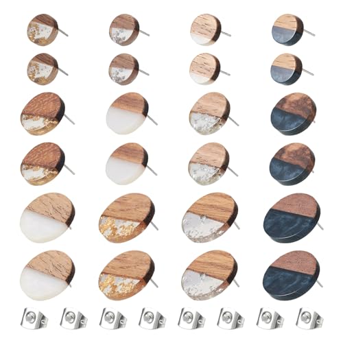 Bestewelry 24Pcs Holz Harz Ohrstecker Flache Runde Goldfolie Holz Ohrstecker Erkenntnisse 12 Stile Walnussholz Ohrstecker Pfosten Ohrring Pin Ohrstecker mit Ohrring Rückseite für Schmuckherstellung Bestewelry 24Pcs Holz Harz Ohrstecker Flache Runde Goldfolie Holz Ohrstecker Erkenntnisse 12 Stile Walnussholz Ohrstecker Pfosten Ohrring Pin Ohrstecker mit Ohrring Rückseite für Schmuckherstellung von Bestewelry