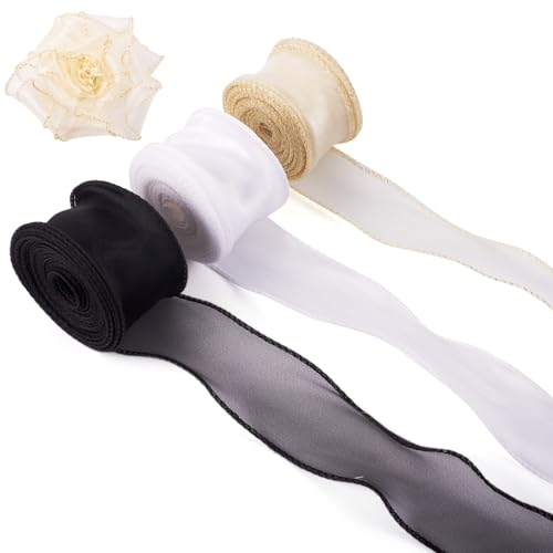 Bestewelry 27,42 m langes Polycotton-Band, 40–42 mm, flach, Tüll-Organzaband, Fischschwanz-Schärpe für Blumenschleifen, Geschenkdekoration, Schwarz Bestewelry 27,42 m langes Polycotton-Band, 40–42 mm, flach, Tüll-Organzaband, Fischschwanz-Schärpe für Blumenschleifen, Geschenkdekoration, Schwarz von Bestewelry