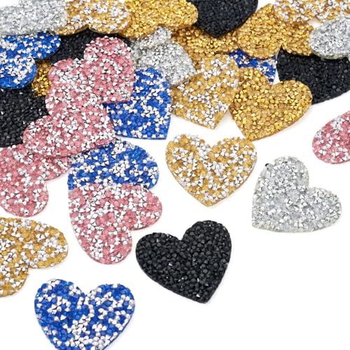 Bestewelry 30 Stück Herz-Aufnäher zum Aufnähen, 45 x 45 mm, Herz-Hotfix, Strass-Applikation, Stoffaufkleber für Schuhe, Taschen, Hüte, Kleidung, Jacken, Jeans, Nähen, Basteln, Dekoration Bestewelry 30 Stück Herz-Aufnäher zum Aufnähen, 45 x 45 mm, Herz-Hotfix, Strass-Applikation, Stoffaufkleber für Schuhe, Taschen, Hüte, Kleidung, Jacken, Jeans, Nähen, Basteln, Dekoration von Bestewelry