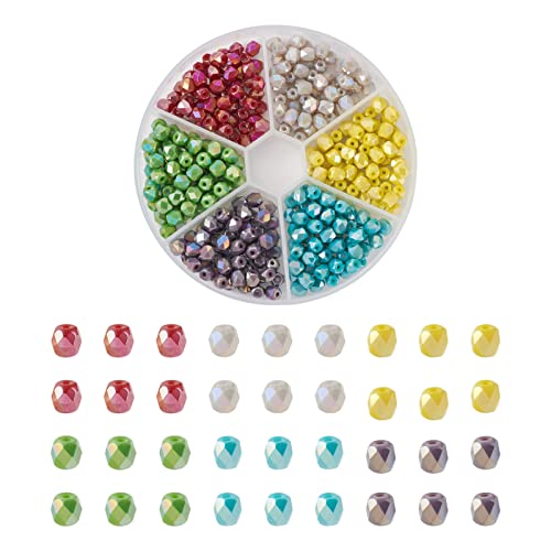 Bestewelry 360 Stück galvanisierte Glasperlen, Säulenform, AB-farbig, facettiert, lose Perlen für Armbänder und Schmuckherstellung von Bestewelry