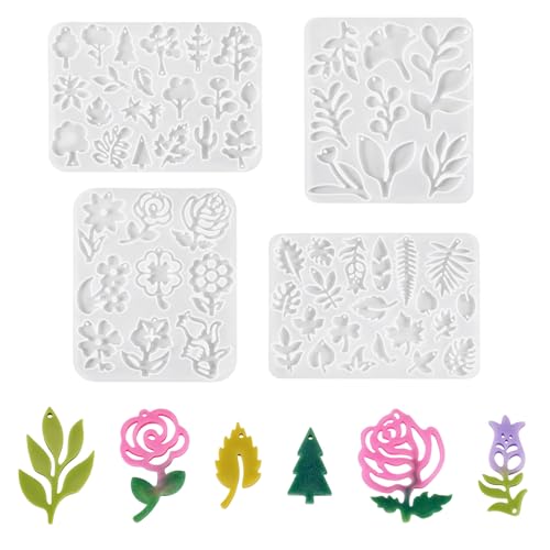 Bestewelry 4 Stück Blumen-3D-Gießform aus Kunstharz, Pflanzenblätter, Epoxidharz-Formen, Blumen-UV-Harz-Form für Frühlingsblumen, Epoxidharz, Basteln, Schmuckherstellung Bestewelry 4 Stück Blumen-3D-Gießform aus Kunstharz, Pflanzenblätter, Epoxidharz-Formen, Blumen-UV-Harz-Form für Frühlingsblumen, Epoxidharz, Basteln, Schmuckherstellung von Bestewelry