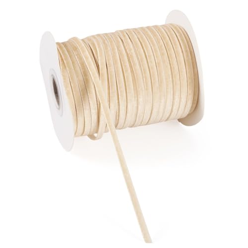 Bestewelry 45,7 m einseitiges Samtband mit Spulen, 3 mm flach, dekoratives Samtband, Vintage, beflockte Bänder für Geschenkverpackung, Party-Dekoration, alte Spitze Bestewelry 45,7 m einseitiges Samtband mit Spulen, 3 mm flach, dekoratives Samtband, Vintage, beflockte Bänder für Geschenkverpackung, Party-Dekoration, alte Spitze von Bestewelry