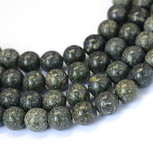 Bestewelry 47 Stück 8 mm Naturstein-Perlen, Serpentin, runde Edelsteine, lose Steinperlen für DIY-Schmuckherstellung von Bestewelry