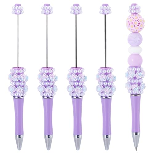 Bestewelry 5 Stück Blumen-Perlenstift, 143,5 x 20 x 20 mm, Kunststoff-Kugelschreiber, Edelstahl, Perlenstifte für Bastelarbeiten, Flieder Bestewelry 5 Stück Blumen-Perlenstift, 143,5 x 20 x 20 mm, Kunststoff-Kugelschreiber, Edelstahl, Perlenstifte für Bastelarbeiten, Flieder von Bestewelry