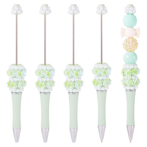 Bestewelry 5 Stück Blumen-Perlenstift, 143,5 x 20 x 20 mm, Kunststoff-Kugelschreiber, Edelstahl, Perlenstifte für Bastelarbeiten, Minzcreme Bestewelry 5 Stück Blumen-Perlenstift, 143,5 x 20 x 20 mm, Kunststoff-Kugelschreiber, Edelstahl, Perlenstifte für Bastelarbeiten, Minzcreme von Bestewelry