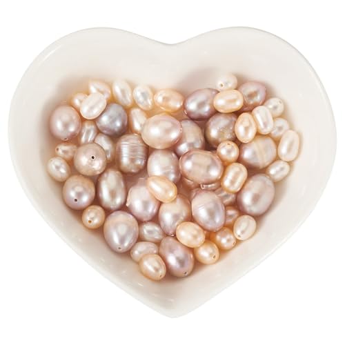 Bestewelry 60 Stück Perlen in Reisform weiße Süßwasserperlen für Damen, Sommerarmband, Halskette, Ohrringe, Ring, Schmuckherstellung Bestewelry 60 Stück Perlen in Reisform weiße Süßwasserperlen für Damen, Sommerarmband, Halskette, Ohrringe, Ring, Schmuckherstellung von Bestewelry