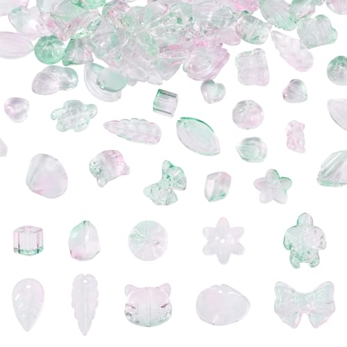 Bestewelry 64 Stück sortierte transparente Glasperlen, 8–20 mm, Blumenblatt, Herz, Glasperlen, Farbverlauf, Mini-Perlen für Schmuckherstellung, DIY, Armband, Ohrringe, Dunkelmeergrün Bestewelry 64 Stück sortierte transparente Glasperlen, 8–20 mm, Blumenblatt, Herz, Glasperlen, Farbverlauf, Mini-Perlen für Schmuckherstellung, DIY, Armband, Ohrringe, Dunkelmeergrün von Bestewelry