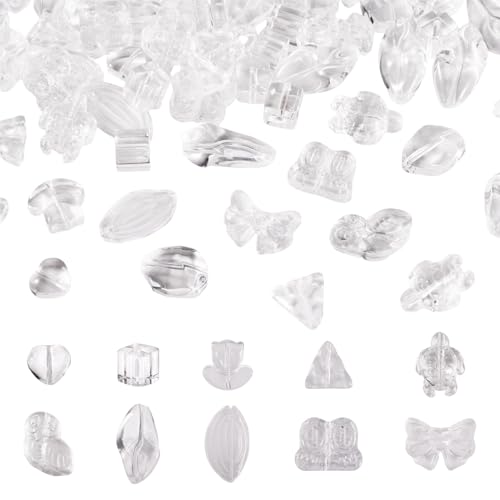 Bestewelry 64 Stück sortierte transparente Glasperlen, 8–20 mm, Blumenblatt, Herz, Glasperlen, Farbverlauf, Mini-Perlen für Schmuckherstellung, DIY, Armband, Ohrringe, transparent Bestewelry 64 Stück sortierte transparente Glasperlen, 8–20 mm, Blumenblatt, Herz, Glasperlen, Farbverlauf, Mini-Perlen für Schmuckherstellung, DIY, Armband, Ohrringe, transparent von Bestewelry