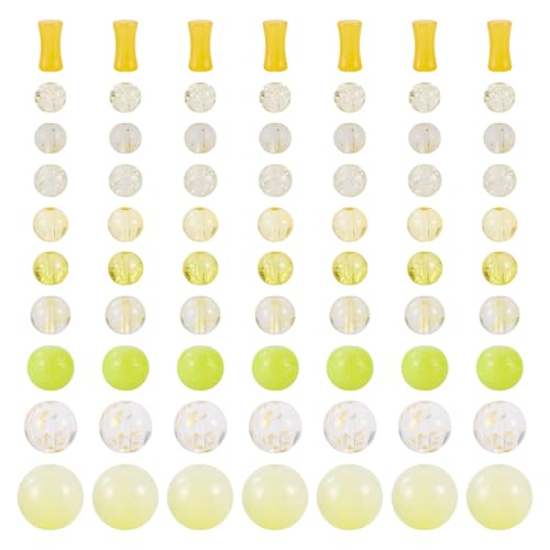 Bestewelry 80 g transparente Glasperlen, runde Kugel, Kristallperle, lose Abstandshalter, Perlen für Armbänder, Halsketten, Schmuckherstellung, Gelb Bestewelry 80 g transparente Glasperlen, runde Kugel, Kristallperle, lose Abstandshalter, Perlen für Armbänder, Halsketten, Schmuckherstellung, Gelb von Bestewelry