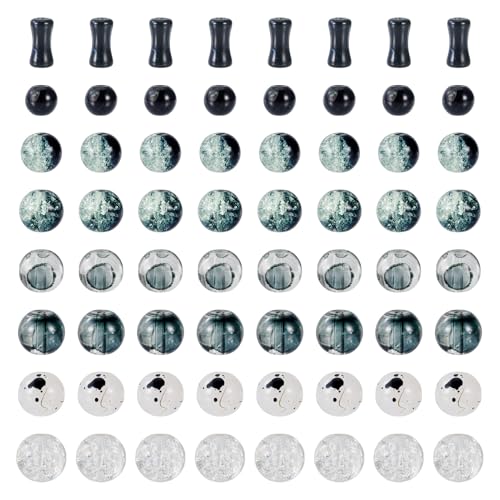 Bestewelry 80 g transparente Glasperlen, runde Kugel, Kristallperle, lose Abstandshalter-Perle für Armbänder, Halsketten, Schmuckherstellung, Schwarz Bestewelry 80 g transparente Glasperlen, runde Kugel, Kristallperle, lose Abstandshalter-Perle für Armbänder, Halsketten, Schmuckherstellung, Schwarz von Bestewelry