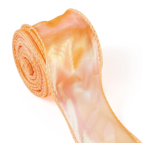 Bestewelry 9,1 m schillerndes Polyesterband, 40 mm, dekoratives Band, Fischschwanz-Garnbänder für Bekleidungszubehör, Geschenkverpackung, Blumenstrauß, Dekoration, PeachPuff Bestewelry 9,1 m schillerndes Polyesterband, 40 mm, dekoratives Band, Fischschwanz-Garnbänder für Bekleidungszubehör, Geschenkverpackung, Blumenstrauß, Dekoration, PeachPuff von Bestewelry