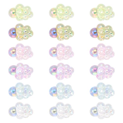 Bestewelry Acryl-Wolkenperlen, 3D-UV-Regenbogenperlen, schillernd, Wolken, 6 Stile, transparent, bunt, für Halsketten, Armbänder, Schlüsselanhänger, Basteln, Schmuckherstellung, 18 Stück Bestewelry Acryl-Wolkenperlen, 3D-UV-Regenbogenperlen, schillernd, Wolken, 6 Stile, transparent, bunt, für Halsketten, Armbänder, Schlüsselanhänger, Basteln, Schmuckherstellung, 18 Stück von Bestewelry