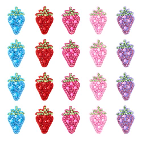 Bestewelry Aufnäher zum Aufbügeln, 5 Farben, niedliche Erdbeer-Strass, zum Aufnähen, Obst-Thema, Erdbeer-Reparatur, bestickte Applikationen für DIY, Basteln, Haar-Accessoires, Kleidung, Kleider, 20 Bestewelry Aufnäher zum Aufbügeln, 5 Farben, niedliche Erdbeer-Strass, zum Aufnähen, Obst-Thema, Erdbeer-Reparatur, bestickte Applikationen für DIY, Basteln, Haar-Accessoires, Kleidung, Kleider, 20 von Bestewelry