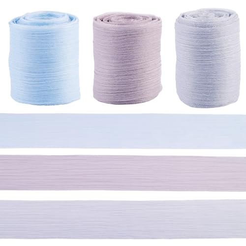 Bestewelry Chiffonband aus Faltenseide, gerüscht, Polyesterband, 36–40 mm, Tüll, Chiffon, Rüschenbänder zum Verpacken von Geschenken, Bekleidungszubehör, 15 m, Lila Bestewelry Chiffonband aus Faltenseide, gerüscht, Polyesterband, 36–40 mm, Tüll, Chiffon, Rüschenbänder zum Verpacken von Geschenken, Bekleidungszubehör, 15 m, Lila von Bestewelry