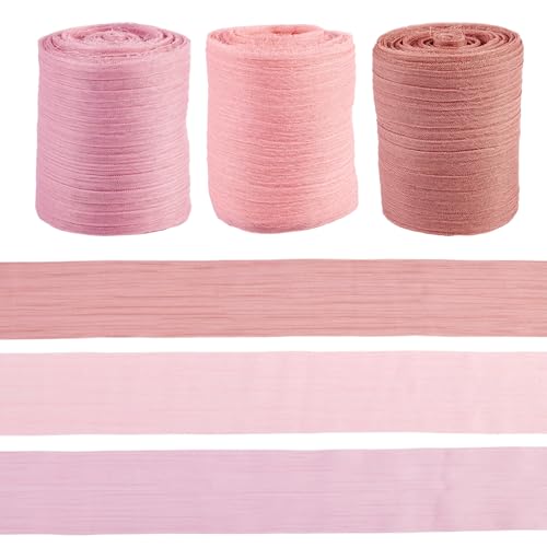 Bestewelry Chiffonband aus Faltenseide, gerüscht, Polyesterband, 36–40 mm, Tüll, Chiffon, Rüschenbänder zum Verpacken von Geschenken, Bekleidungszubehör, 15 m, Rosa Bestewelry Chiffonband aus Faltenseide, gerüscht, Polyesterband, 36–40 mm, Tüll, Chiffon, Rüschenbänder zum Verpacken von Geschenken, Bekleidungszubehör, 15 m, Rosa von Bestewelry