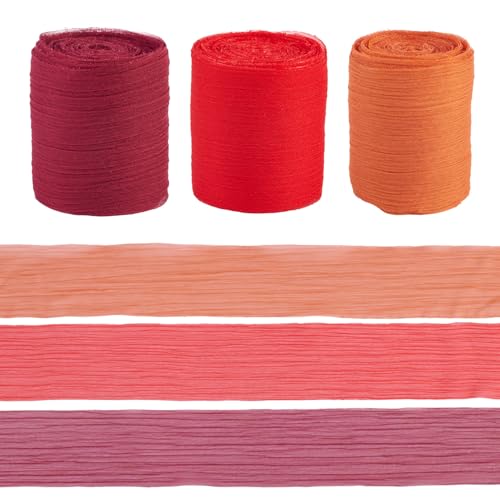 Bestewelry Chiffonband aus Faltenseide, gerüscht, Polyesterband, 36–40 mm, Tüll, Chiffon, Rüschenbänder zum Verpacken von Geschenken, Bekleidungszubehör, 15 m, Rot Bestewelry Chiffonband aus Faltenseide, gerüscht, Polyesterband, 36–40 mm, Tüll, Chiffon, Rüschenbänder zum Verpacken von Geschenken, Bekleidungszubehör, 15 m, Rot von Bestewelry