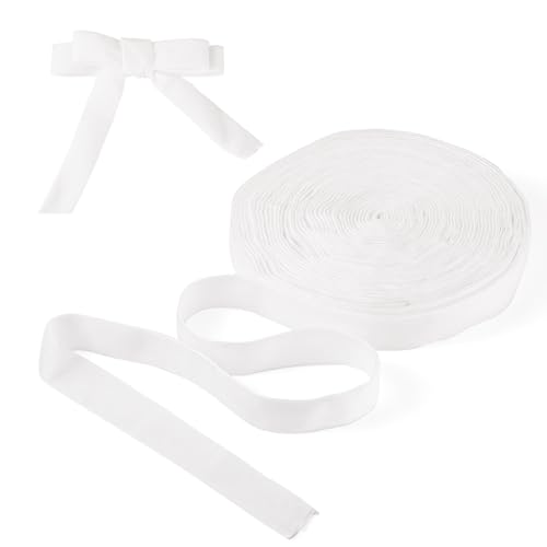 Bestewelry Doppelseitiges Samtband, 25 mm breit, Vintage, flach, Beflockungsband, Samt-Bänder für Geschenkverpackungen, Schleifenherstellung, 12,5 m, Weiß Bestewelry Doppelseitiges Samtband, 25 mm breit, Vintage, flach, Beflockungsband, Samt-Bänder für Geschenkverpackungen, Schleifenherstellung, 12,5 m, Weiß von Bestewelry