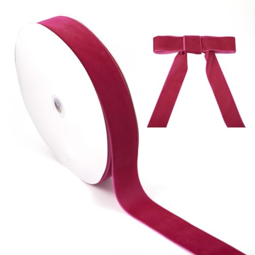 Bestewelry Einseitiges Samtband, 40 mm breit, dekoratives Samtband, beflocktes Bastelband für Geschenkverpackungen, Party-Dekoration, Schleifenherstellung, 22,7 m, Dunkelrosa Bestewelry Einseitiges Samtband, 40 mm breit, dekoratives Samtband, beflocktes Bastelband für Geschenkverpackungen, Party-Dekoration, Schleifenherstellung, 22,7 m, Dunkelrosa von Bestewelry
