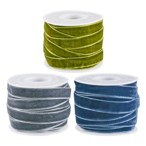Bestewelry Einseitiges Samtband, 9,5–10 mm, dünnes, flaches Beflockungsband, Samt-Bänder für Geschenkverpackungen, Schleifen, 27,7 m, Blau und Grün Bestewelry Einseitiges Samtband, 9,5–10 mm, dünnes, flaches Beflockungsband, Samt-Bänder für Geschenkverpackungen, Schleifen, 27,7 m, Blau und Grün von Bestewelry