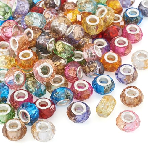 Bestewelry Europäische Kunstharz-Perlen, 14 mm, Abstandshalter mit großem Loch, Perlen mit Messing-Doppelkernen für DIY-Armbänder, Halsketten, Ohrringe, Schmuckherstellung, 84 Stück Bestewelry Europäische Kunstharz-Perlen, 14 mm, Abstandshalter mit großem Loch, Perlen mit Messing-Doppelkernen für DIY-Armbänder, Halsketten, Ohrringe, Schmuckherstellung, 84 Stück von Bestewelry