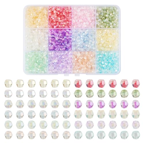 Bestewelry Facettierte Doppelkegel-Glasperlen, 4 mm, runde Kristallperlen, verschiedene Farben, lose Abstandshalter für Halsketten, Armbänder, Ohrringe, Schmuck, DIY, 2208 Stück Bestewelry Facettierte Doppelkegel-Glasperlen, 4 mm, runde Kristallperlen, verschiedene Farben, lose Abstandshalter für Halsketten, Armbänder, Ohrringe, Schmuck, DIY, 2208 Stück von Bestewelry